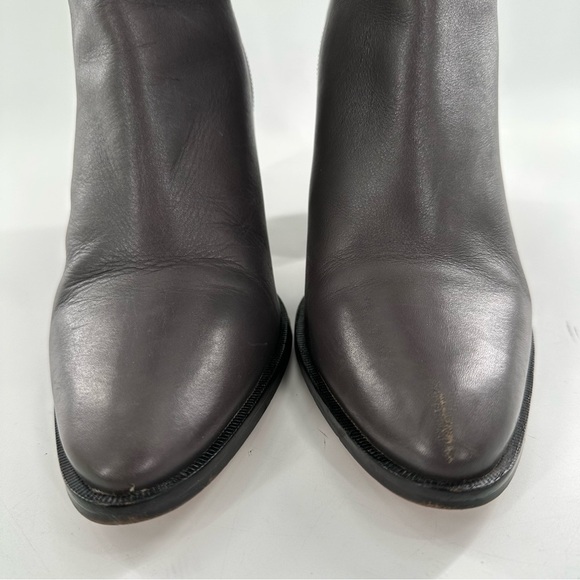 Dune Prestonn womens ankle booties size 7 38 gray leather zip up boots - Picture 3 of 15